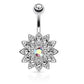 Bauchnabelpiercing Set 1,6mm 10mm Blume Nabelpiercing Edelstahl Chirurgenstahl Bananabell Zirkonia Kristalle Silber Gold Roségold