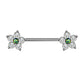 Brustwarzenpiercing Glitzer-Opal Blume 5 Zirkonia Brustpiercing Nippelpiercing Chirurgenstahl viele Farben Stab 1,6/14mm