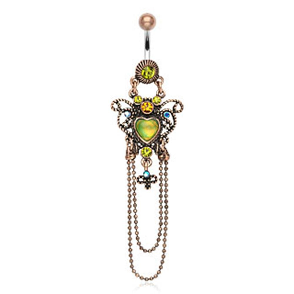 Bauchnabelpiercing Vintage-ANHÄNGER 1,6mm 10mm Nabelpiercing Edelstahl Chirurgenstahl Bananabell Zirkonia Opal Perlen