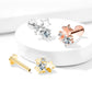 Knorpel Ohrstecker 3 Sterne Silber Gold Roségold 2 Zirkonia Clear Piercings Chirurgenstahl Schraubverschluss Stab 6/8mm lang