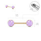 Brustwarzenpiercing Glitzer KRISTALL-Steine Brustpiercing Nippelpiercing Chirurgenstahl Roségold Multicolor Stab 1,6/14mm Stein 9mm