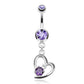 Bauchnabelpiercing 1,6mm 10mm Anhänger Herz Nabelpiercing Edelstahl Chirurgenstahl Bananabell Zirkonia Pink Clear Aurora