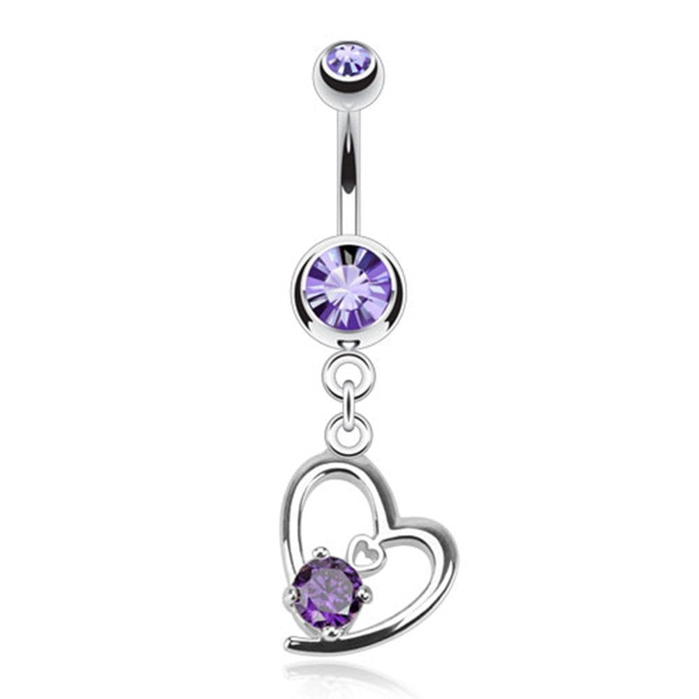 Bauchnabelpiercing 1,6mm 10mm Anhänger Herz Nabelpiercing Edelstahl Chirurgenstahl Bananabell Zirkonia Pink Clear Aurora