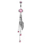Bauchnabelpiercing Feder Anhänger 1,6mm 10mm Nabelpiercing Edelstahl Chirurgenstahl Bananabell Zirkonia Silber Pink Aqua Clear
