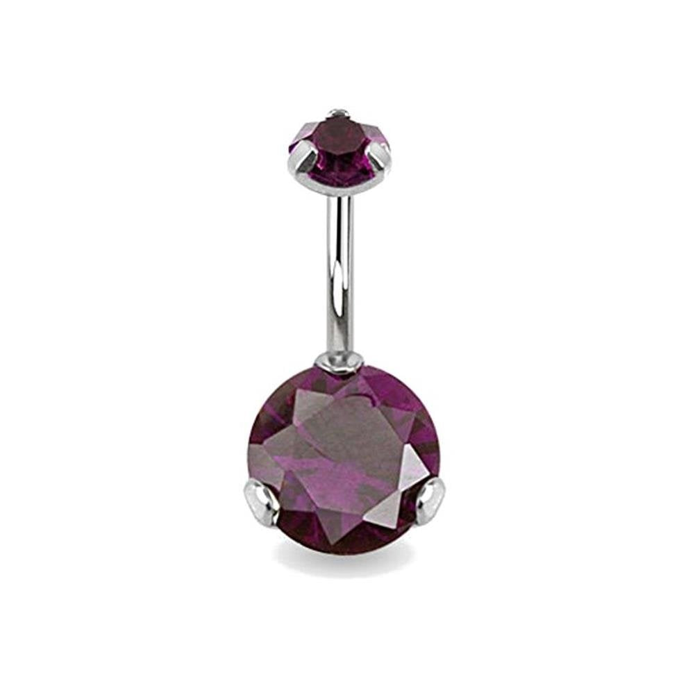 Bauchnabelpiercing GROSSER ZIRKONIA 1,6mm 10mm Nabelpiercing Chirurgenstahl Banabell viele Farben