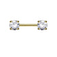 Brustwarzenpiercing 2 Grosse RUNDE ZIRKONIA Brustpiercing Nippelpiercing Edelstahl viele Farben Stab 1,6mm 12+mm