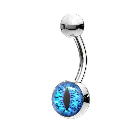 Bauchnabelpiercing Schlangen-Auge Nabelpiercing Chirurgenstahl Bananabell Silber Blau Grün Rot Stab 1,6/10mm