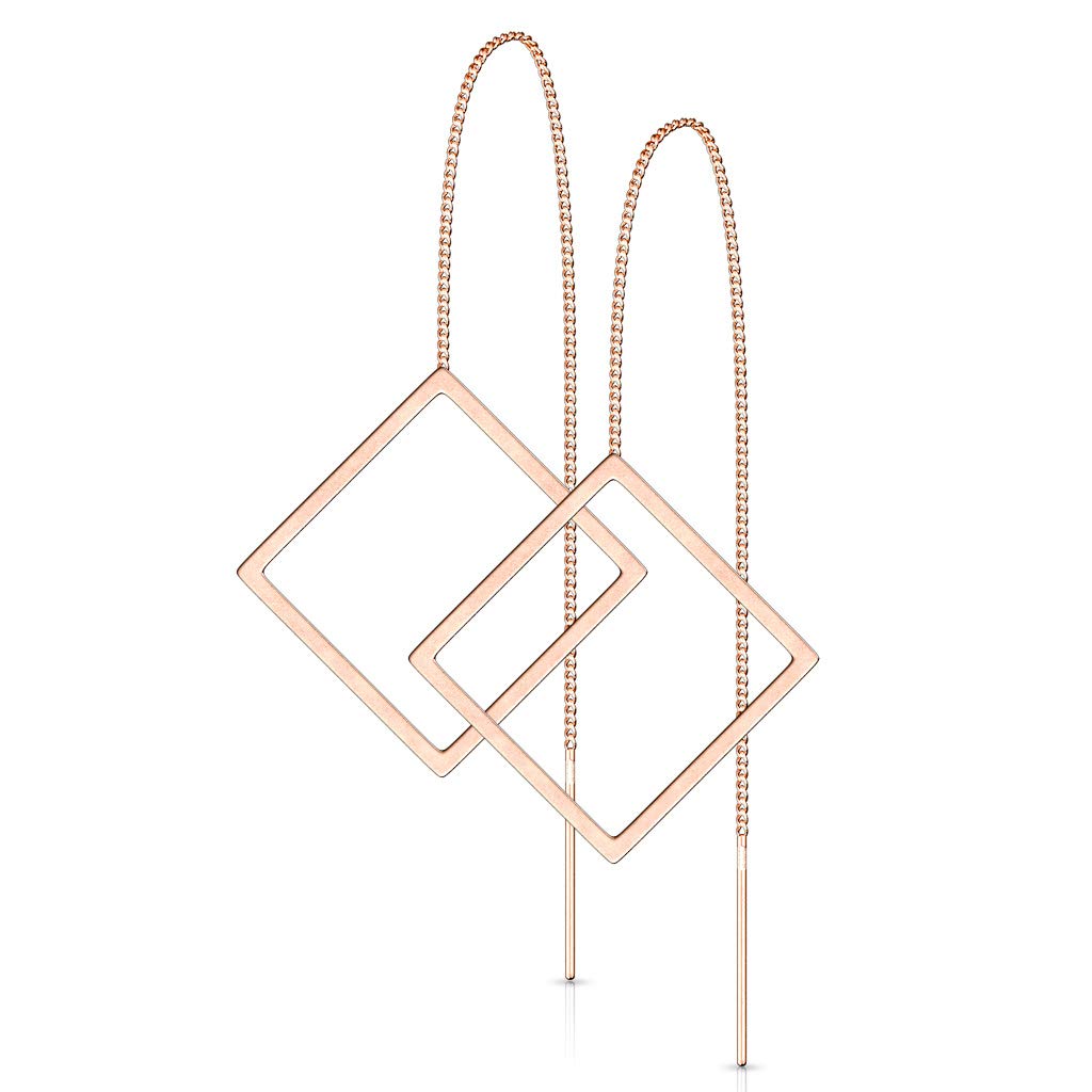 1 Paar Damen Ohrring Durchzieher Anhänger Offener Diamant Ohrringe Ohrstecker Chirurgenstahl Silber Gold Roségold