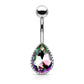 Bauchnabelpiercing Regenbogen-Effekt Kristall Tropfen Nabelpiercing Chirurgenstahl Bananabell viele Farben Stab 1,6/10mm