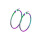 1 Paar Damen CREOLEN Ohrringe Ohrstecker Chirurgenstahl Regenbogen 10 15 20 25 30 35 40 45 50 55 60 65 70 75 mm