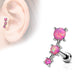 Knorpel Ohrstecker Dreifach Opal Cartilage Labret Piercings Tragus Silber Blau Weiß Grün Pink Lila Edelstahl Schraubverschluss