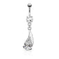 Bauchnabelpiercing 1,6mm 10mm Fantasy Charm Nabelpiercing Edelstahl Chirurgenstahl Bananabell Zirkonia Silber Gold Roségold
