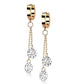 1 Paar Damen Creolen Ohrhänger Kettenanhänger 2 runde Zirkonia Clear Ohrringe Ohrstecker Silber Gold Schwarz Roségold