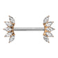 Brustwarzenpiercing Kristall-Fächer Zirkonia Clear Brustpiercing Nippelpiercing Chirurgenstahl Gold Roségold Stab 1,6/16mm