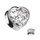 Ohrtunnel Silber Schwarz Herz Zirkonia Clear Bunt Chirurgenstahl Ohrpiercing Ohrschmuck Plug Sattelverschluss 8-16mm