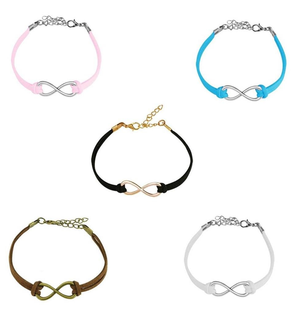 Wickelarmband Grosse UNENDLICHKEITS-Schleife Länge 230mm Breite 2,56mm verstellbar Karabinerverschluss Kunstleder Infinity