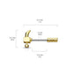 Brustwarzenpiercing Hammer Brustpiercing Intimpiercing Nippelpiercing Chirurgenstahl Gold Schwarz Silber Stab 1,6/12mm