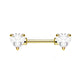 Brustwarzenpiercing ZIRKONIA Herzen Brustpiercing Intimpiercing CHIRURGENSTAHL Silber Gold Roségold Stab 1,6mm 12/16mm