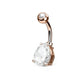 Bauchnabelpiercing 1,6mm 10mm Träne 7mm Nabelpiercing Edelstahl Chirurgenstahl Bananabell Zirkonia Gold Silber Roségold