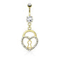 Bauchnabelpiercing 1,6mm 10mm Royal Charm Nabelpiercing Edelstahl Chirurgenstahl Bananabell Zirkonia Silber Gold Roségold