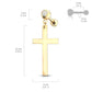 1 Knorpel Ohrstecker Kreuz-Anhänger Zirkonia Cartilage Labret Piercings Tragus Gold Silber Schwarz Edelstahl Schraubverschluss