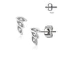 1 Paar Ohrringe Set Stecker Edelstahl Chirurgenstahl 3 Blaetter Leaves clear Zirkonia gold silber roségold