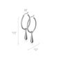 1 Paar Damen Ohrringe CREOLE Tropfen-Anhänger Länge 43,2mm Ohrstecker Chirurgenstahl Gold Roségold Silber