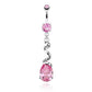 Bauchnabelpiercing Feder Anhänger 1,6mm 10mm Nabelpiercing Edelstahl Chirurgenstahl Bananabell Zirkonia Silber Pink Aqua Clear