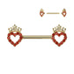 Brustwarzenpiercing Zirkonia Pavé Herzen Krone Silber Gold Roségold Brustpiercing Nippelpiercing Chirurgenstahl Stab 14mm