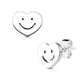 1 Paar Ohrringe Set Ohrstecker Edelstahl Chirurgenstahl Lachendes Herz gold silber