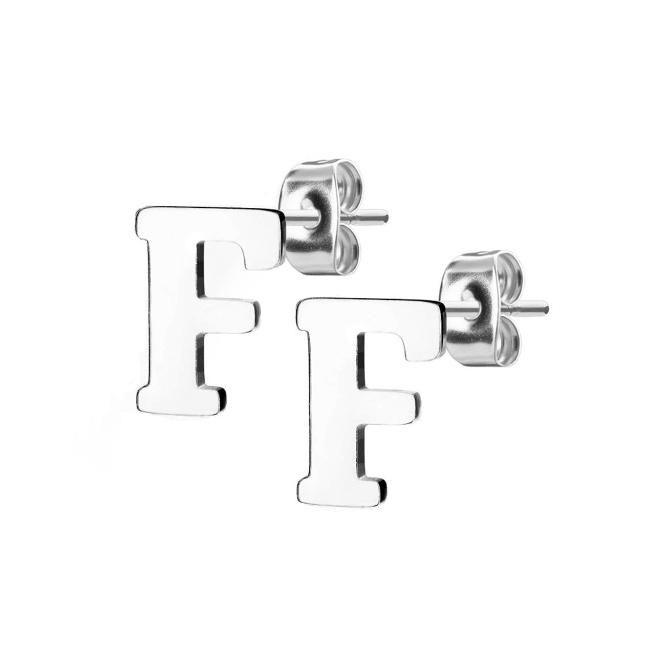 1 Paar Ohrstecker ALPHABET INITIALEN e Ohrringe Schmuck Set Edelstahl Silber Roségold