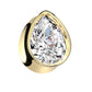 Ohrtunnel Silber Gold Tränen-tropfen Zirkonia Clear Chirurgenstahl Ohrpiercing Ohrschmuck Plug Sattelverschluss 8-16mm