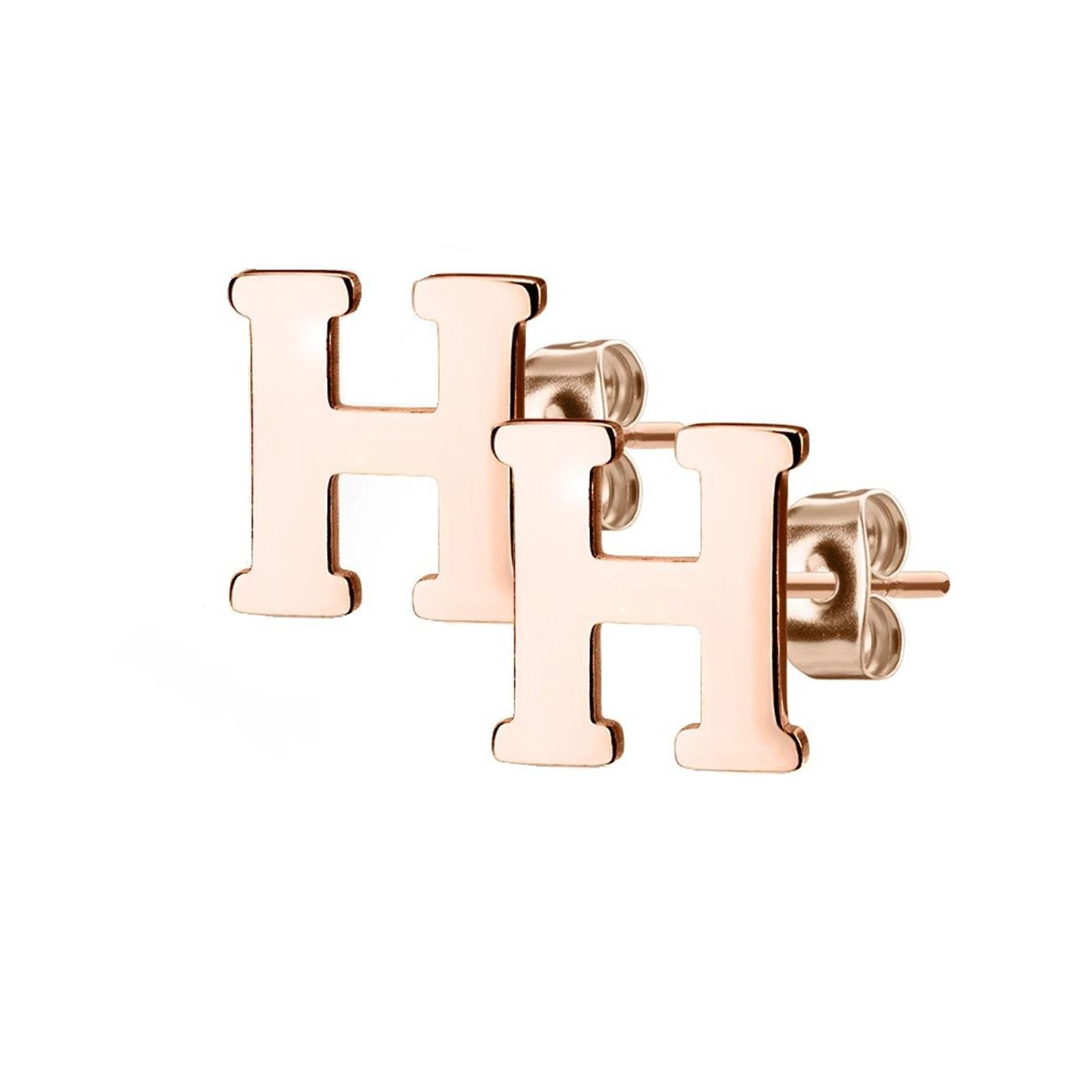 1 Paar Ohrstecker ALPHABET INITIALEN e Ohrringe Schmuck Set Edelstahl Silber Roségold