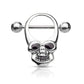 Brustwarzenpiercing Totenkopf Enamel-Augen Brustpiercing Nippelpiercing Chirurgenstahl Gold Silber Schwarz Stab 1,6/16mm