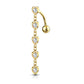 Bauchnabelpiercing 5 Kristall Herzen-Anhänger Nabelpiercing Chirurgenstahl Bananabell Silber Gold Roségold Clear Stab 1,6/10mm