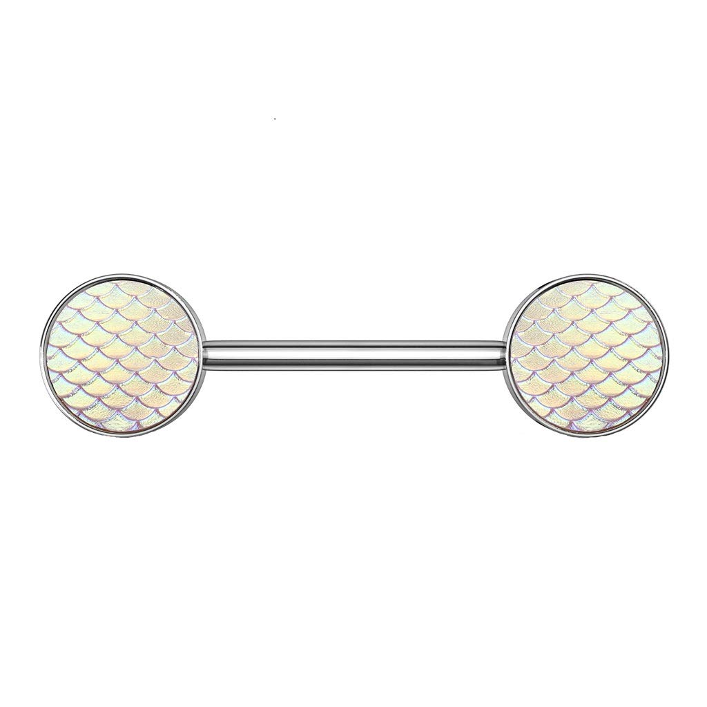 Brustwarzenpiercing HOLOGRAFISCHE Drachen-Haut Brustpiercing Nippelpiercing Chirurgenstahl Multicolor Stab 1,6/14mm