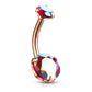 Bauchnabelpiercing 2 Regenbogen-Effekt Zirkonia Rund 8mm Nabelpiercing Chirurgenstahl Bananabell viele Farben Stab 1,6/10mm