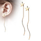 1 Paar Damen Ohrringe Durchzieher Stern Wellen-Anhänger Ohrringe Ohrstecker Chirurgenstahl Silber Gold Roségold