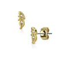 1 Paar Ohrringe Set Stecker Edelstahl Chirurgenstahl Kleines Blatt clear Zirkonia gold silber roségold
