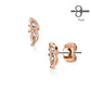 1 Paar Ohrringe Set Stecker Edelstahl Chirurgenstahl Kleines Blatt clear Zirkonia gold silber roségold