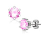 1 Paar Ohringe Ohrringe Set Stecker Edelstahl Chirurgenstahl Rund Prong Zirkonia clear gold pink aqua roségold