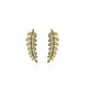 1 Paar Ohrklemmen OLIVEN-BLÄTTER 21 x 3mm Set Ohrringe Ohrclip Ohrstecker Chirurgenstahl Zirkonia Silber Gold Roségold