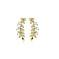 1 Paar Ohrklemmen BLÄTTER 21 x 3mm Set Ohrringe Ohrclip Ohrstecker Chirurgenstahl Zirkonia Silber Gold Roségold