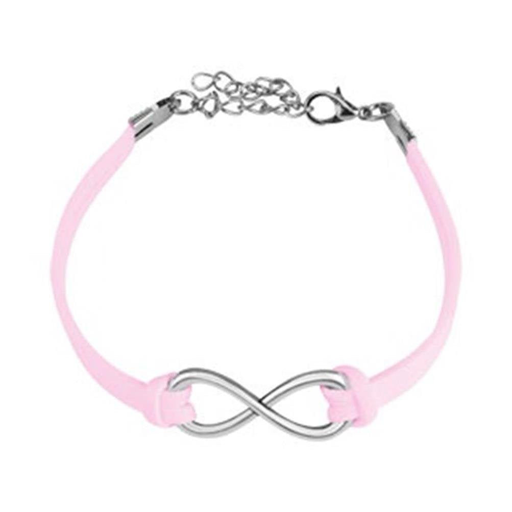 Wickelarmband Grosse UNENDLICHKEITS-Schleife Länge 230mm Breite 2,56mm verstellbar Karabinerverschluss Kunstleder Infinity