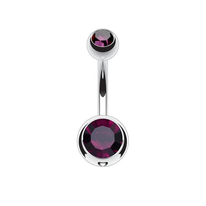 Bauchnabelpiercing 2 ZIRKONIA Nabelpiercing Chirurgenstahl Bananabell Silber Multicolor Stab 1,6/10mm Kugeln 4/6mm