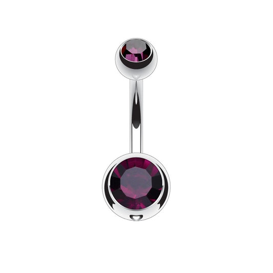 Bauchnabelpiercing 2 ZIRKONIA Nabelpiercing Chirurgenstahl Bananabell Silber Multicolor Stab 1,6/11mm Kugeln 5/8mm
