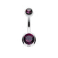Bauchnabelpiercing 2 ZIRKONIA Nabelpiercing Chirurgenstahl Bananabell Silber Multicolor Stab 1,6/10mm Kugeln 4/6mm