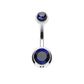 Bauchnabelpiercing 2 ZIRKONIA Nabelpiercing Chirurgenstahl Bananabell Silber Multicolor Stab 1,6/12mm Kugeln 5/8mm