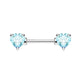 Brustwarzenpiercing ZIRKONIA Herzen Brustpiercing Intimpiercing CHIRURGENSTAHL Silber Gold Roségold Stab 1,6mm 12/16mm
