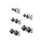 5 Paar Ohringe Eckiger Zirkonia 3mm 4mm 5mm 6mm 7mm Ohrringe Ohrstecker Chirurgenstahl Silber Gold Schwarz